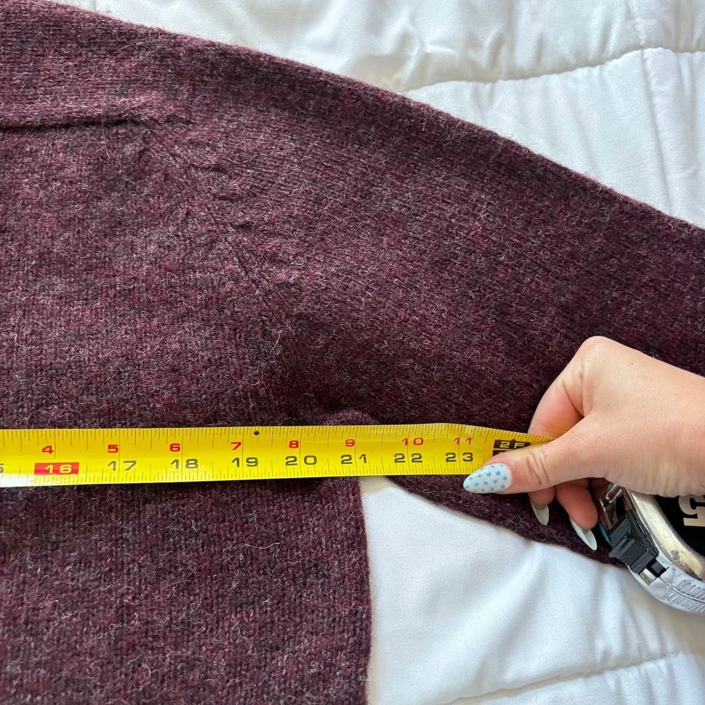 Vintage Chaps Ralph Lauren 100% Shetland Wool Sweater Burgundy Mens Medium